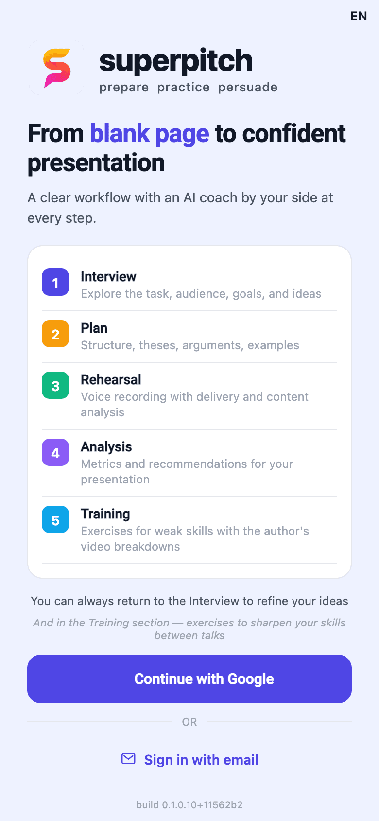 SuperPitch mobile app